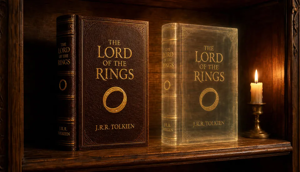 ≈ 1.6 × Lord of the Rings copies of the trilogy, drawn to scale