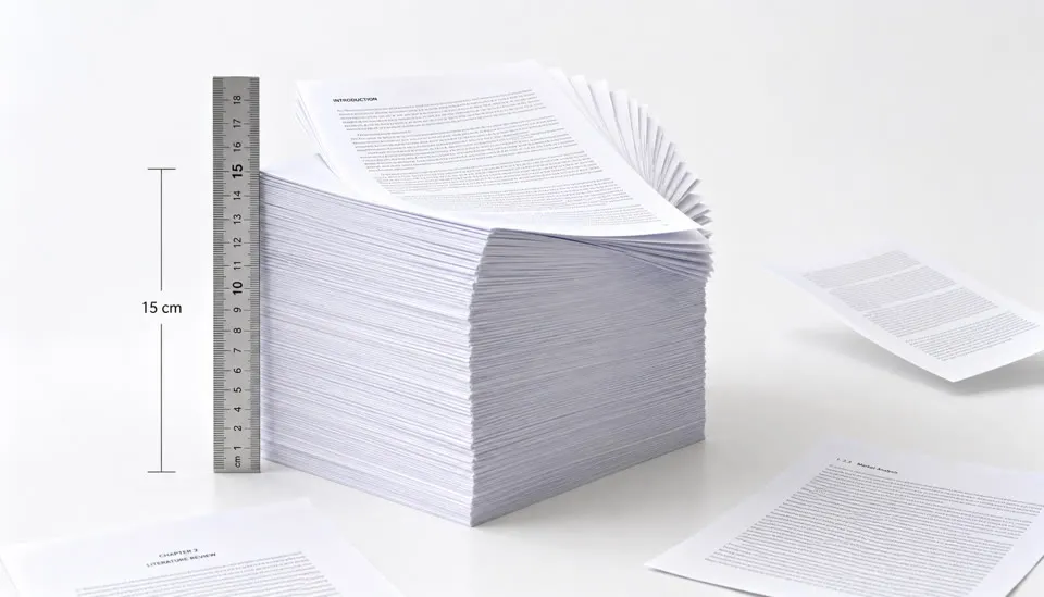 ≈ 1,500 pages single-spaced pages, drawn to scale