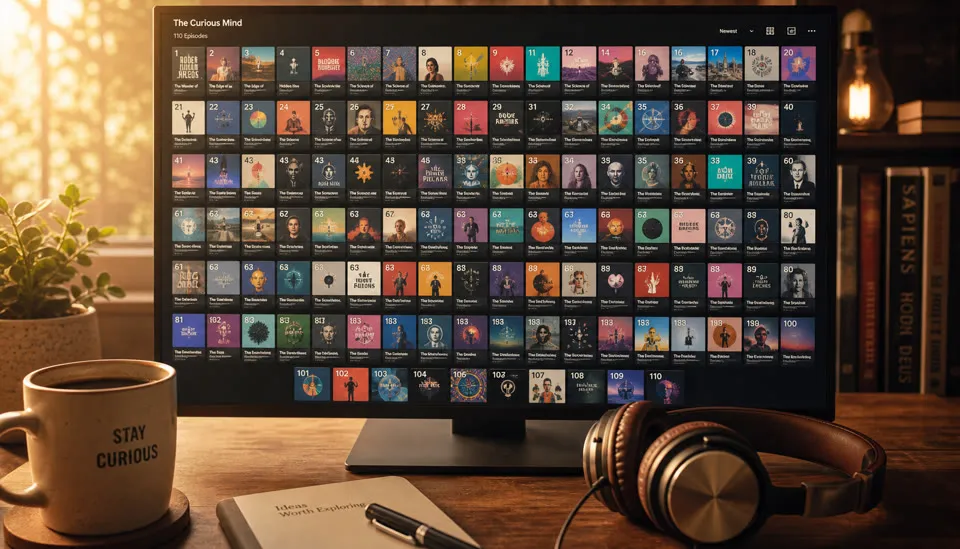 ≈ 110 podcast episodes 45-minute episodes, drawn to scale