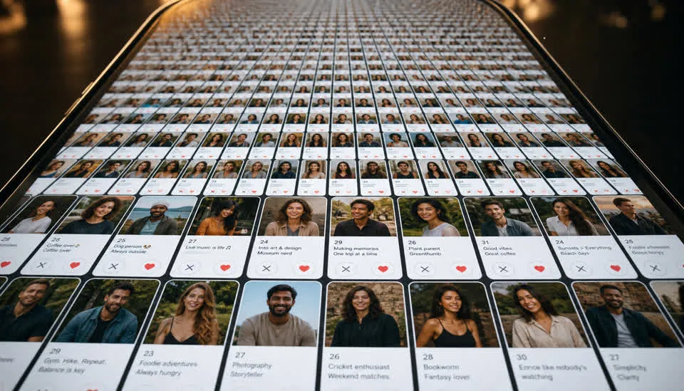 ≈ 50,000 Tinder bios dating app bios, drawn to scale
